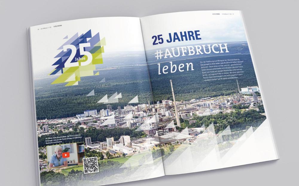 a.werner grafik, InfraServ Gendorf, Jubiläums-Logo 25 Jahre ISG