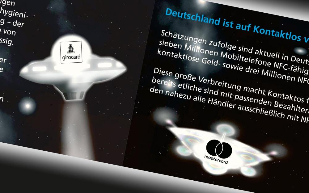 a.werner grafik, InterCard, Layout UFO-Illustration